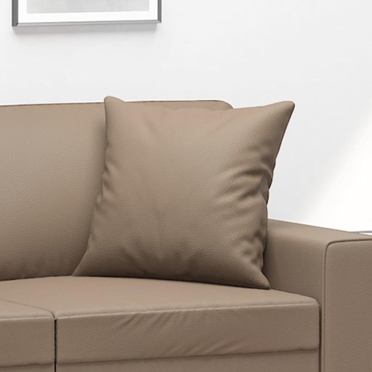 Cojines decorativos 2 uds cuero sintético capuchino 40x40 cm
