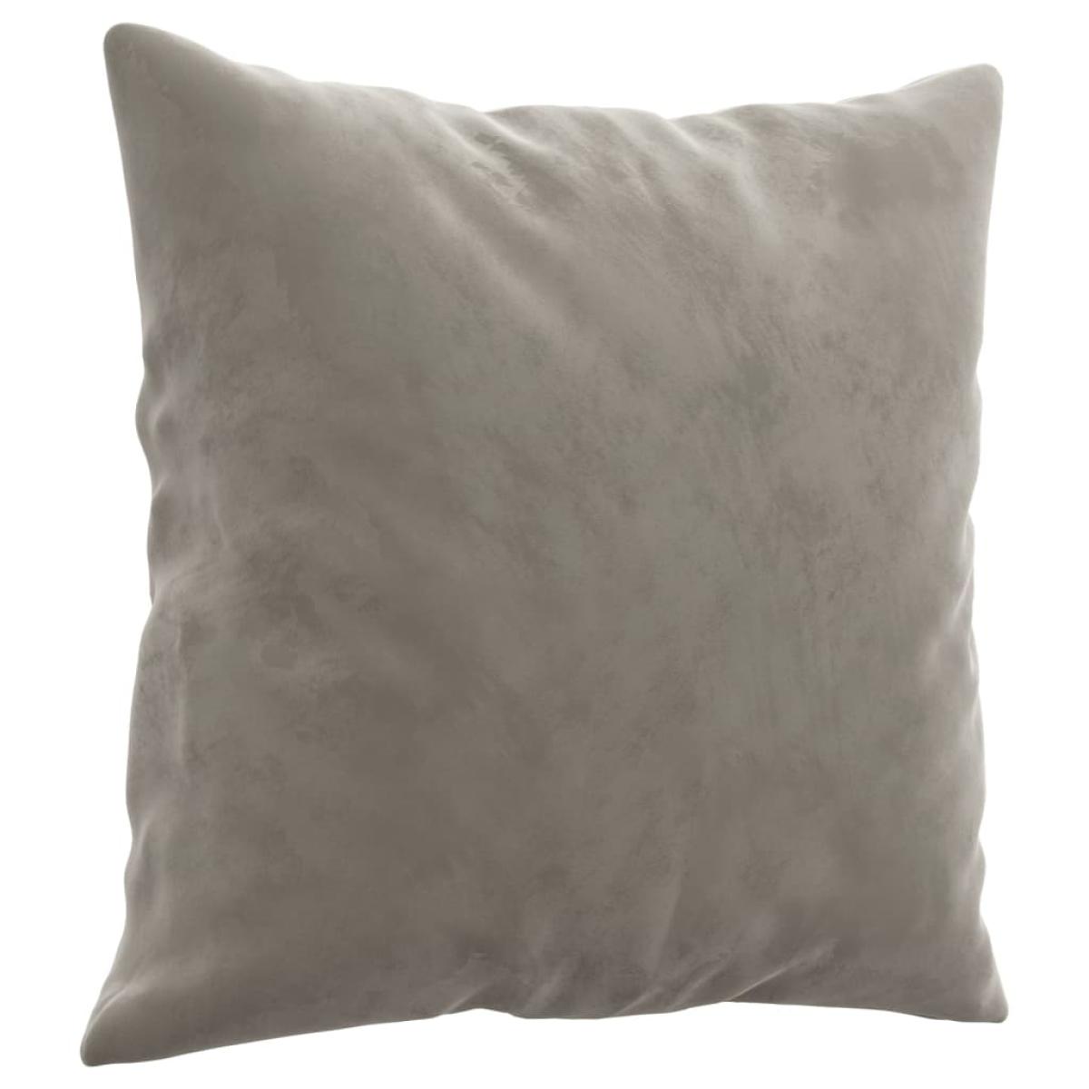 Cojines decorativos 2 uds terciopelo gris claro 40x40 cm