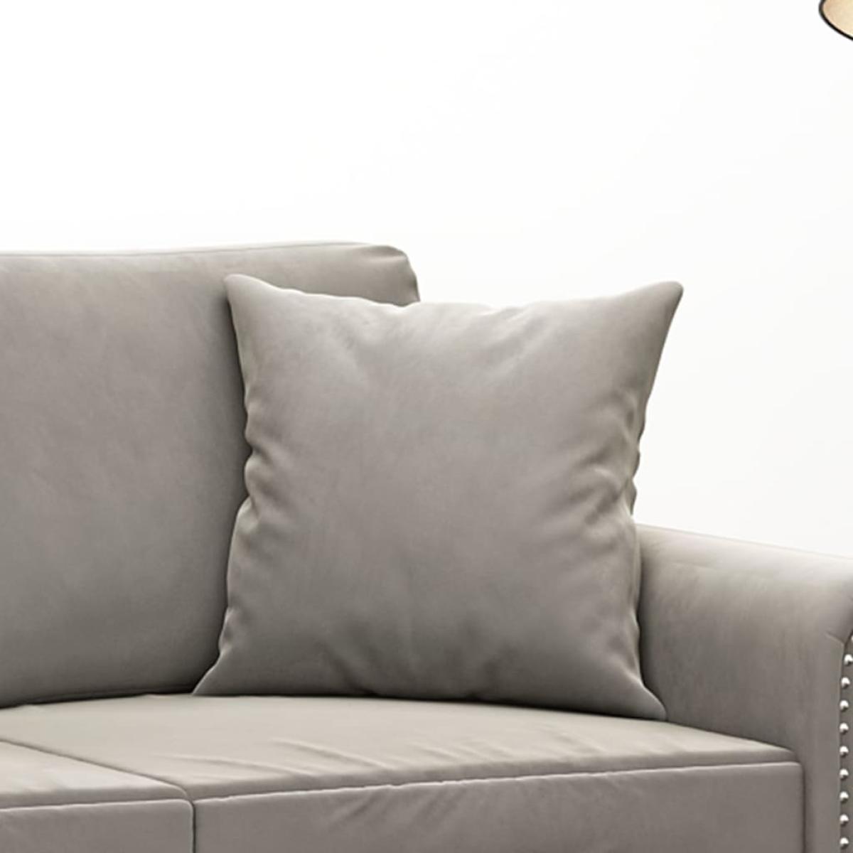 Cojines decorativos 2 uds terciopelo gris claro 40x40 cm