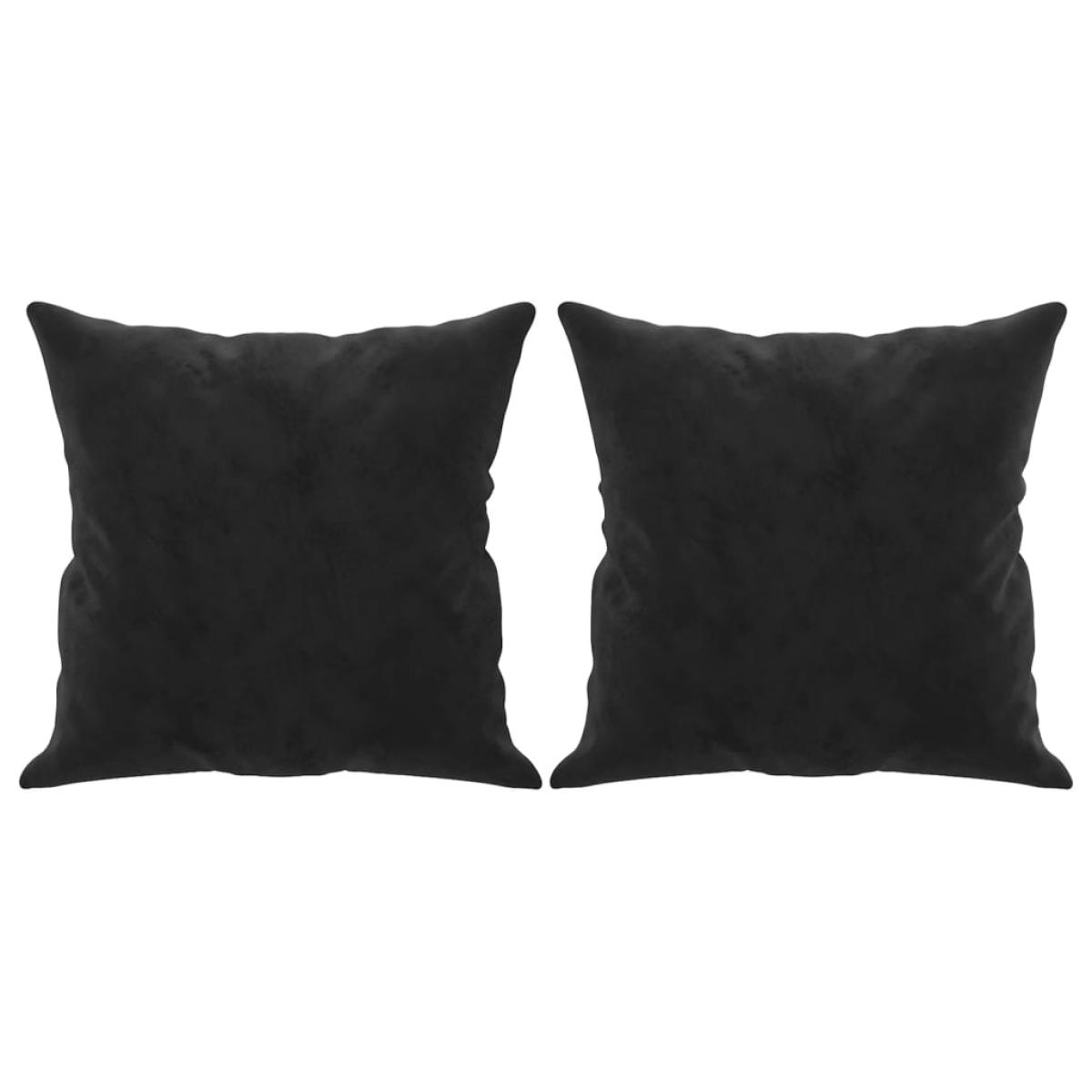 Cojines decorativos 2 uds terciopelo negro 40x40 cm