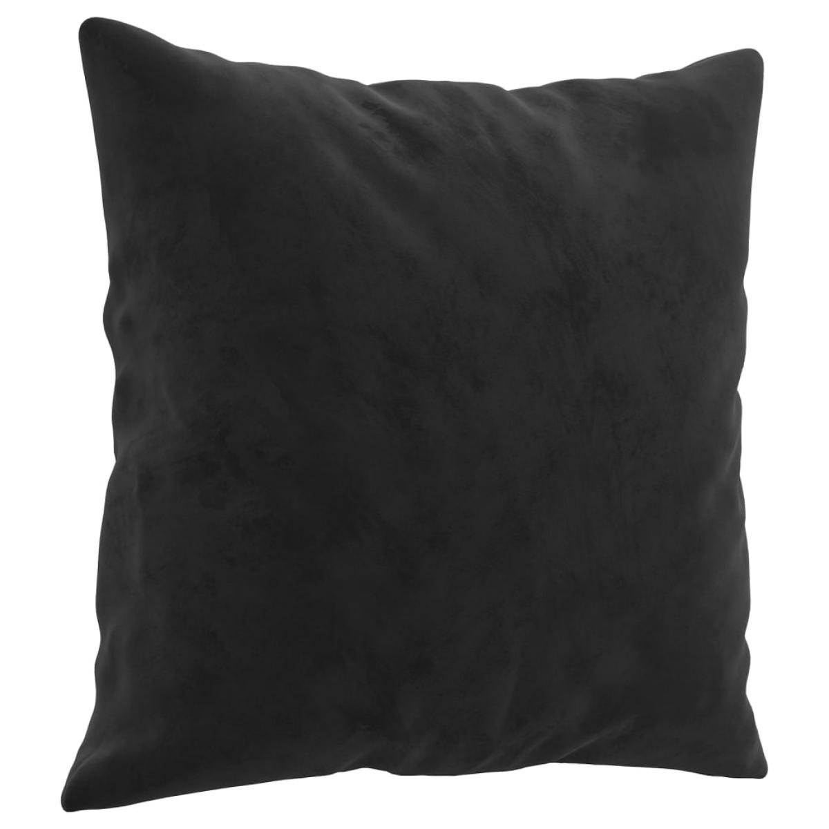 Cojines decorativos 2 uds terciopelo negro 40x40 cm