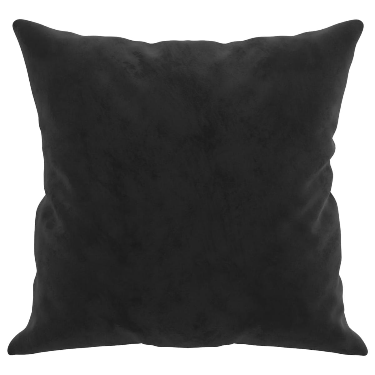 Cojines decorativos 2 uds terciopelo negro 40x40 cm