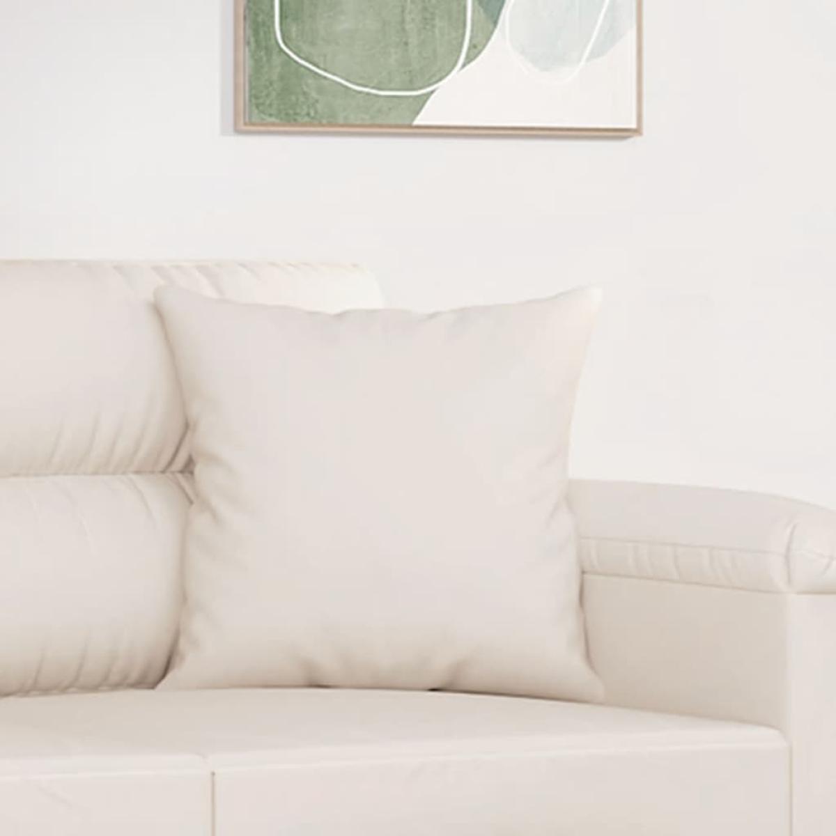 Cojines decorativos 2 uds tela microfibra beige 40x40 cm