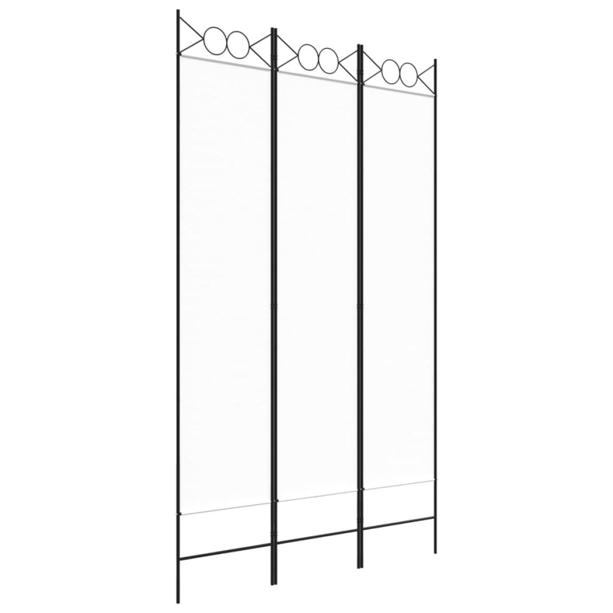 Biombo divisor de 3 paneles de tela blanco 120x200 cm