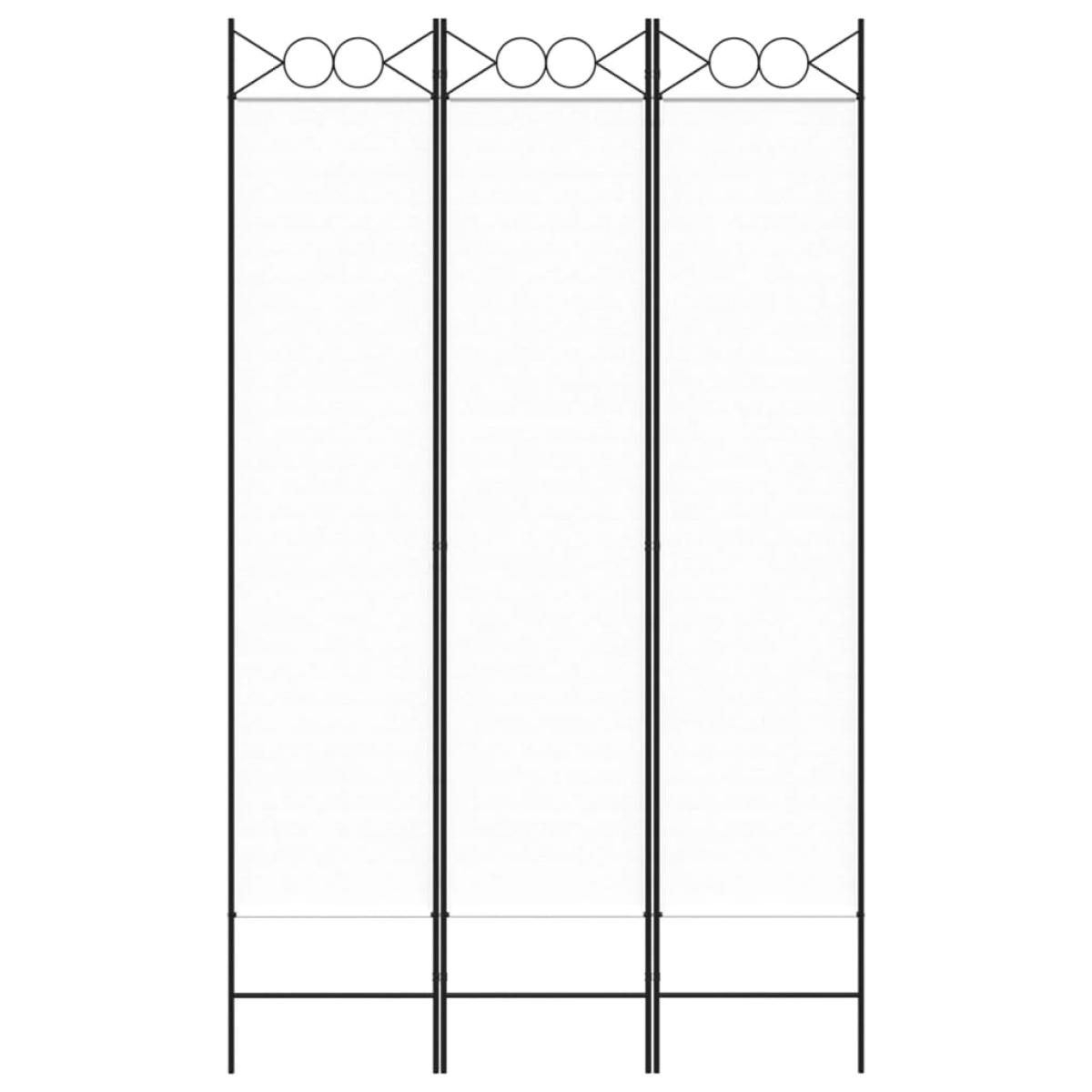 Biombo divisor de 3 paneles de tela blanco 120x200 cm