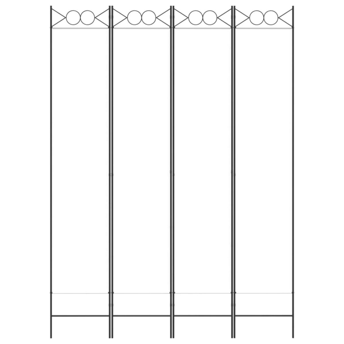 Biombo divisor de 4 paneles de tela blanco 160x220 cm