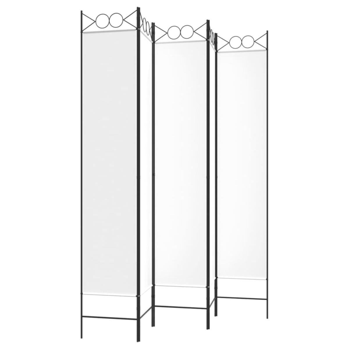  Biombo divisor de 5 paneles de tela blanco 200x220 cm