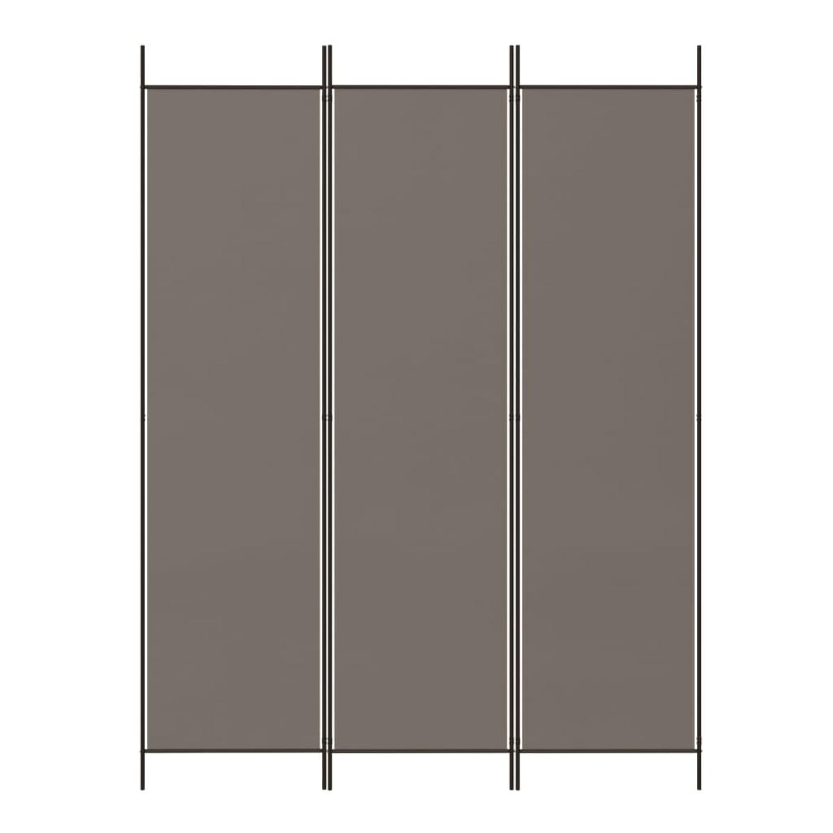 Biombo divisor de 3 paneles de tela gris antracita 150x220 cm