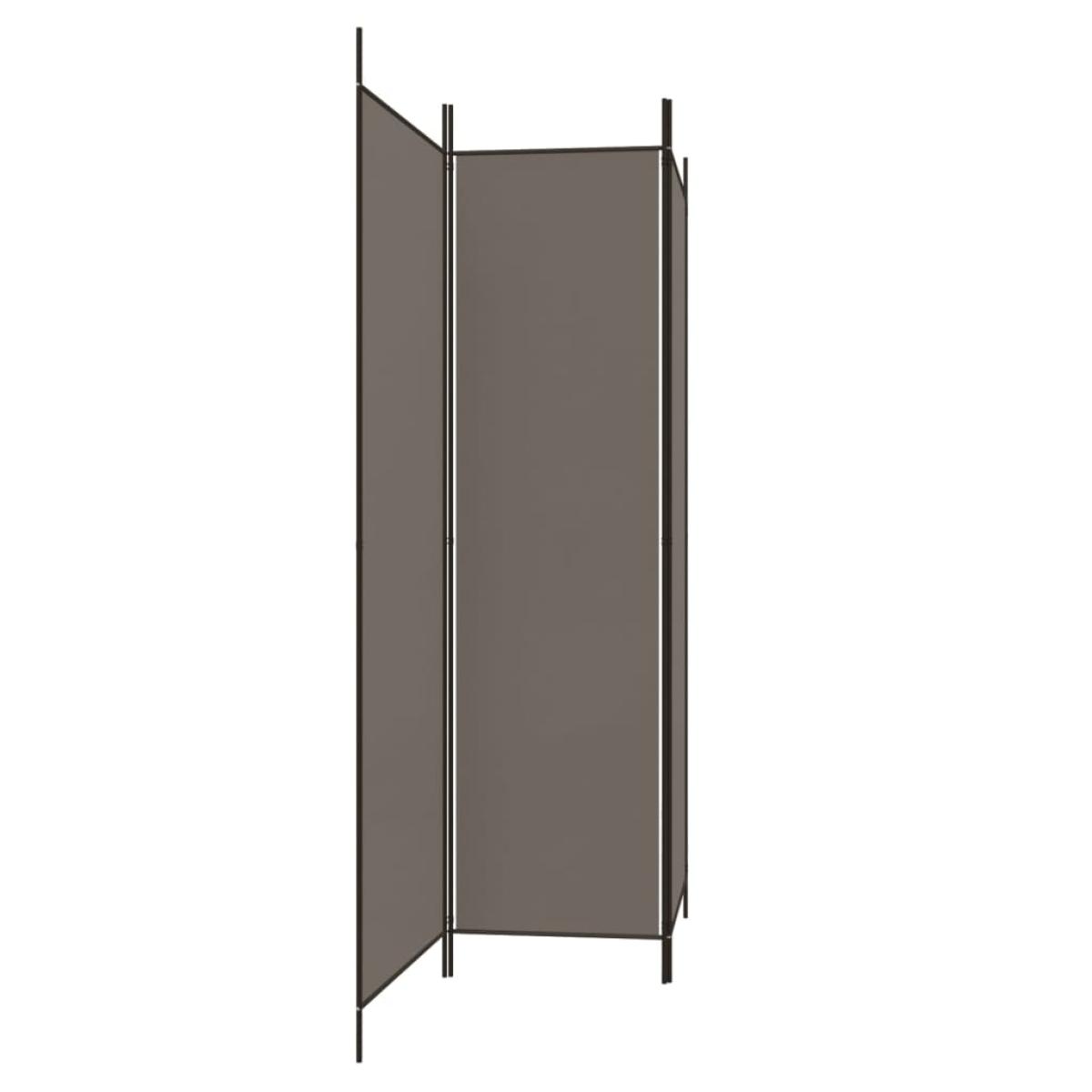 Biombo divisor de 3 paneles de tela gris antracita 150x220 cm