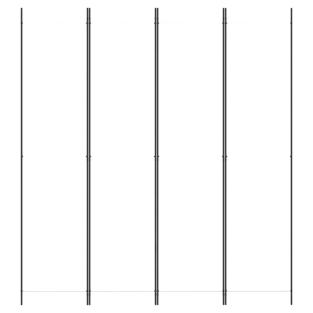 Biombo divisor de 4 paneles de tela blanco 200x220 cm