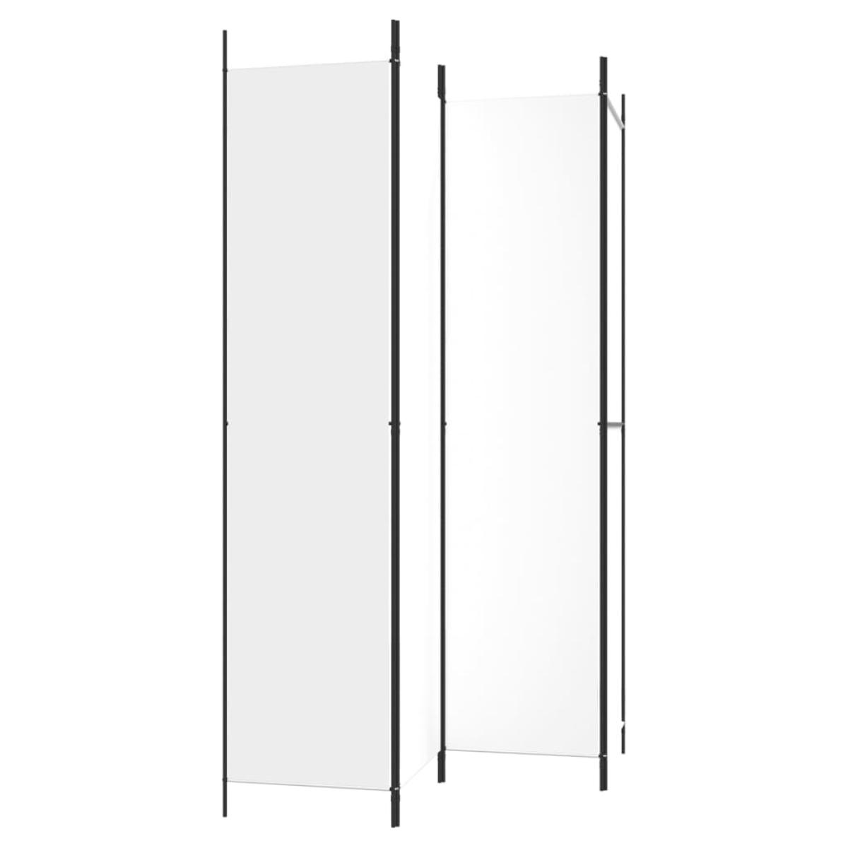Biombo divisor de 4 paneles de tela blanco 200x220 cm