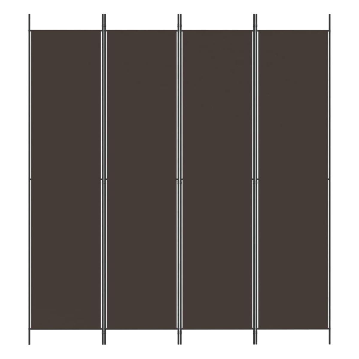  Biombo divisor de 4 paneles de tela marrón 200x220 cm