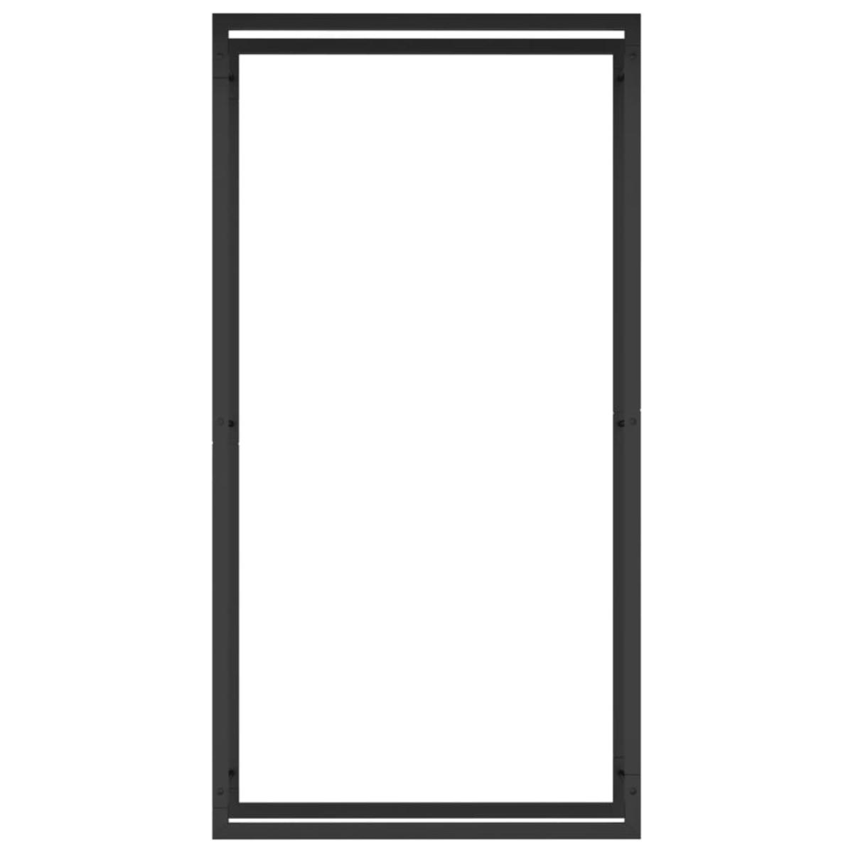Leñero de acero negro mate 80x28x154 cm