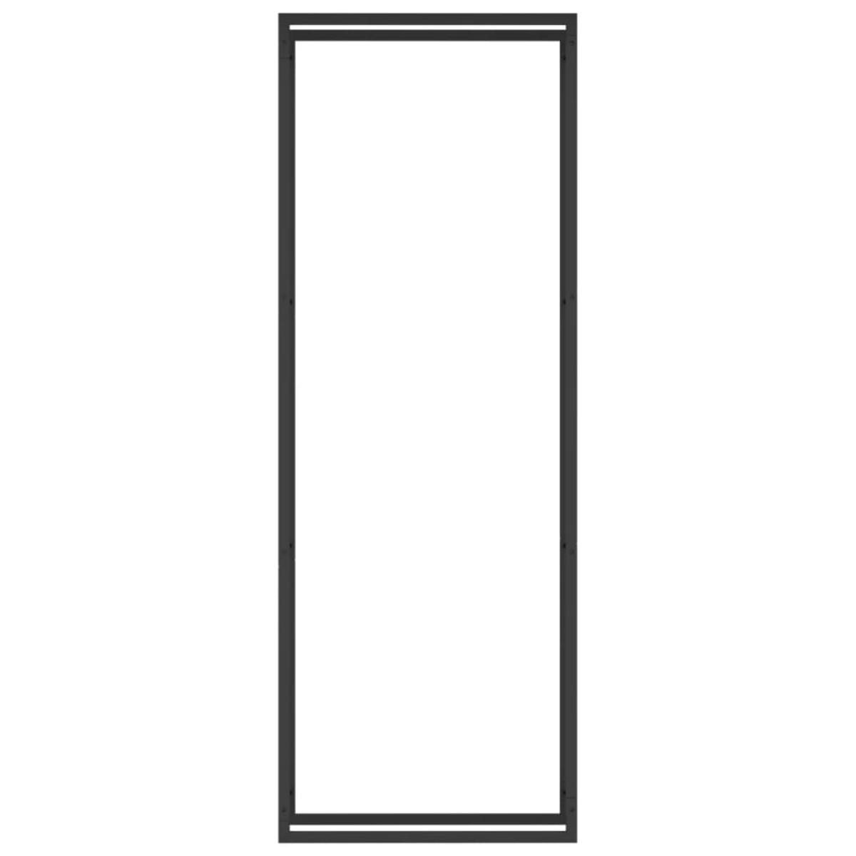 Leñero de acero negro mate 80x28x222 cm