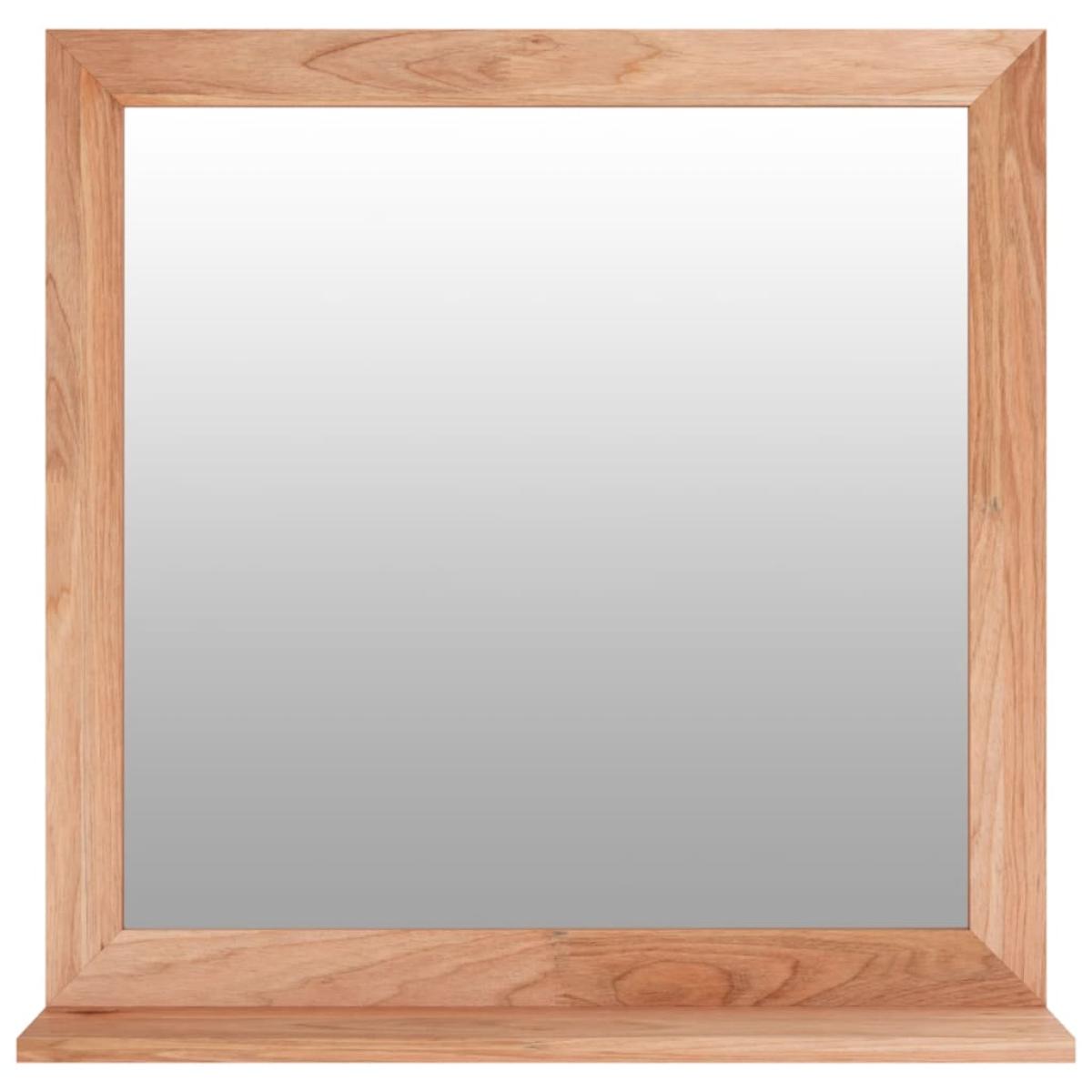 Espejo de pared madera maciza nogal 55x55 cm