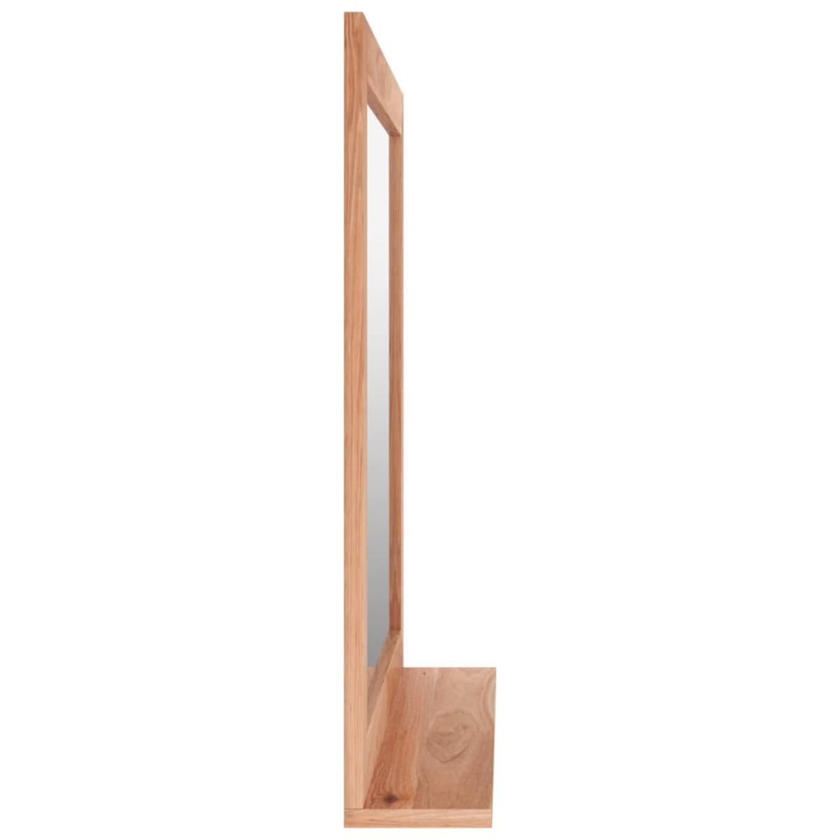 Espejo de pared madera maciza nogal 55x55 cm