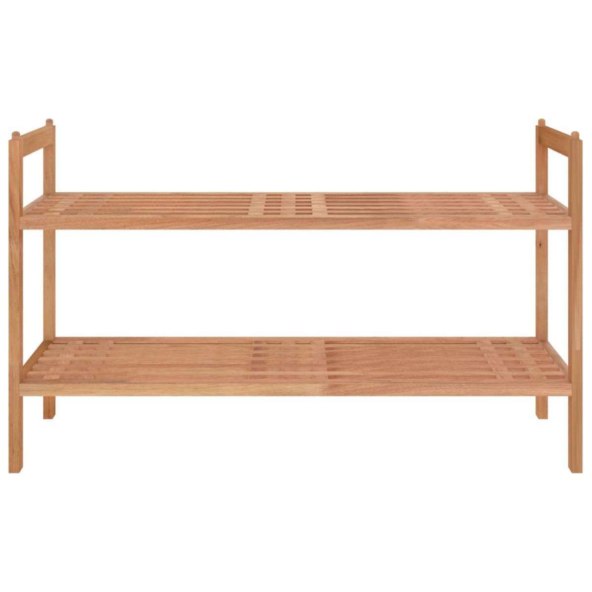 Zapatero de madera maciza nogal 69x27x41 cm