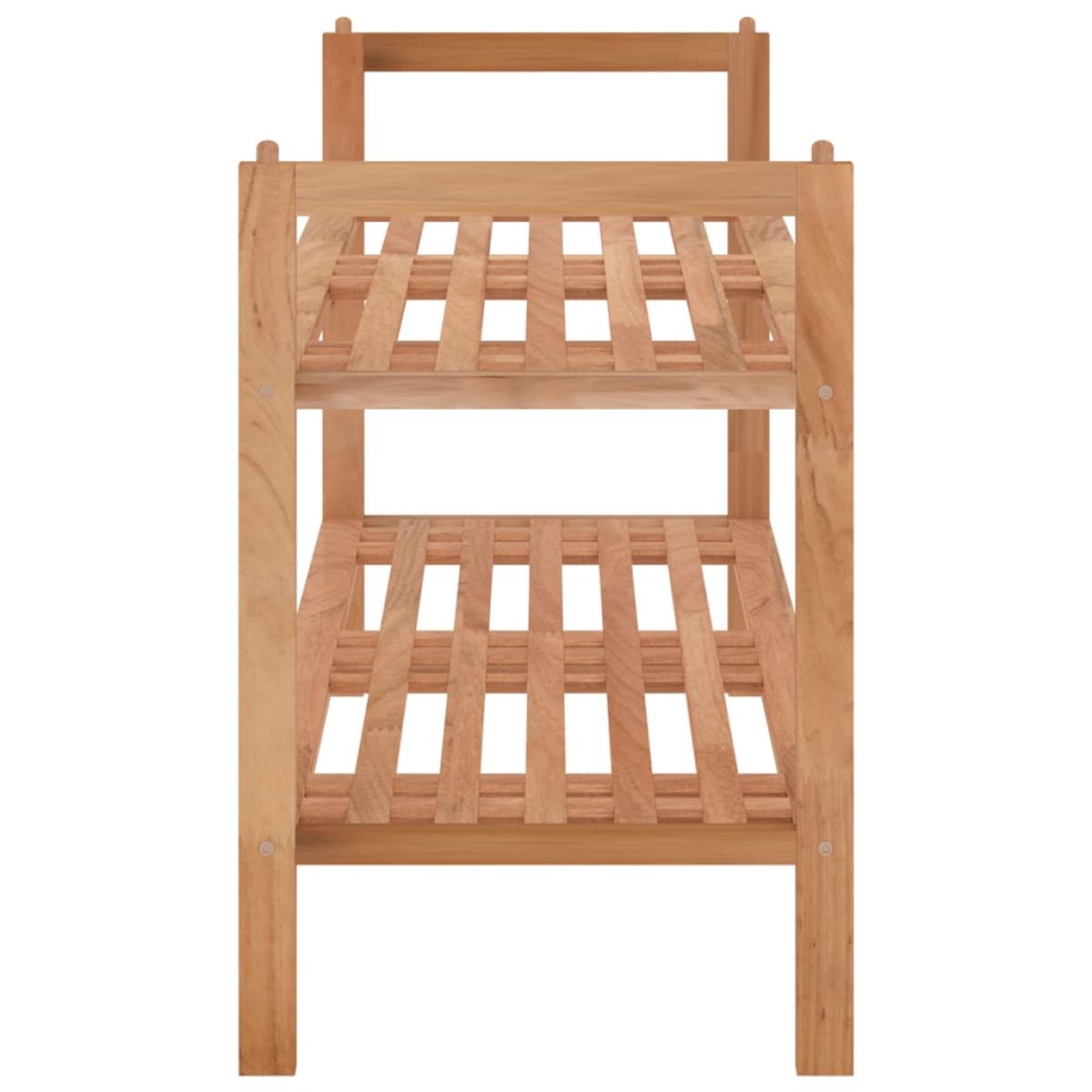 Zapatero de madera maciza nogal 69x27x41 cm