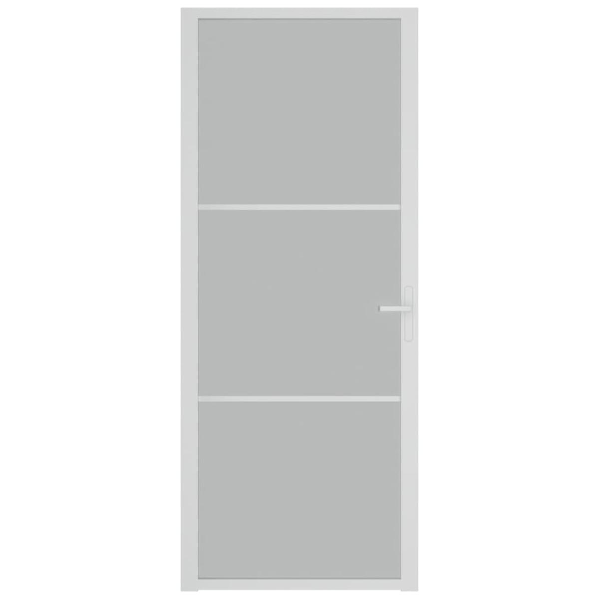 Puerta interior de vidrio y aluminio blanco mate 83x201,5 cm