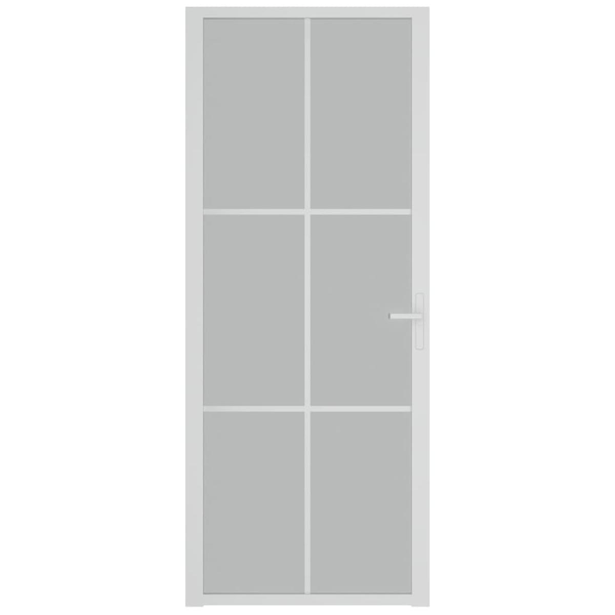 Puerta interior de vidrio y aluminio blanco mate 83x201,5 cm