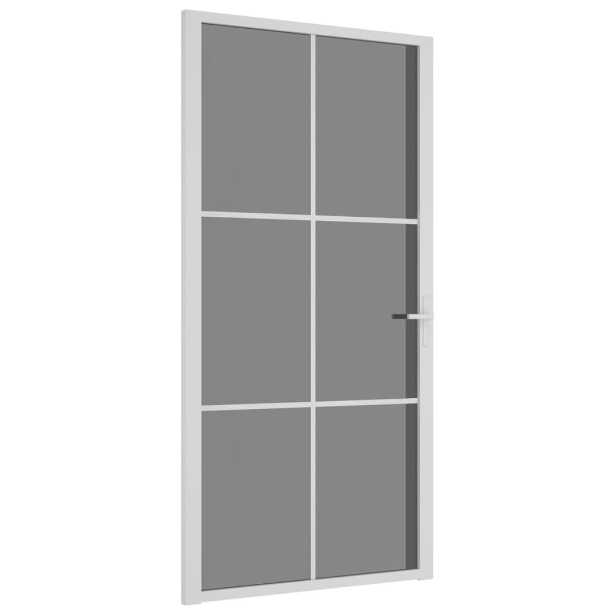Puerta interior vidrio EGS y aluminio blanco 102,5x201,5 cm
