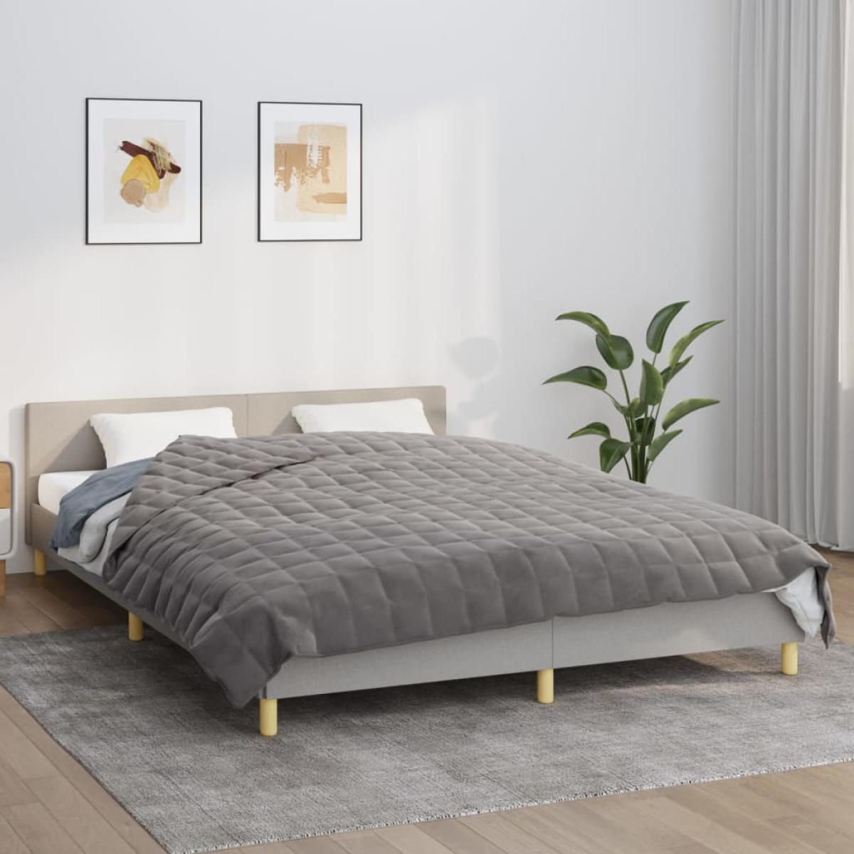 Manta con peso tela gris 200x225 cm 9 kg