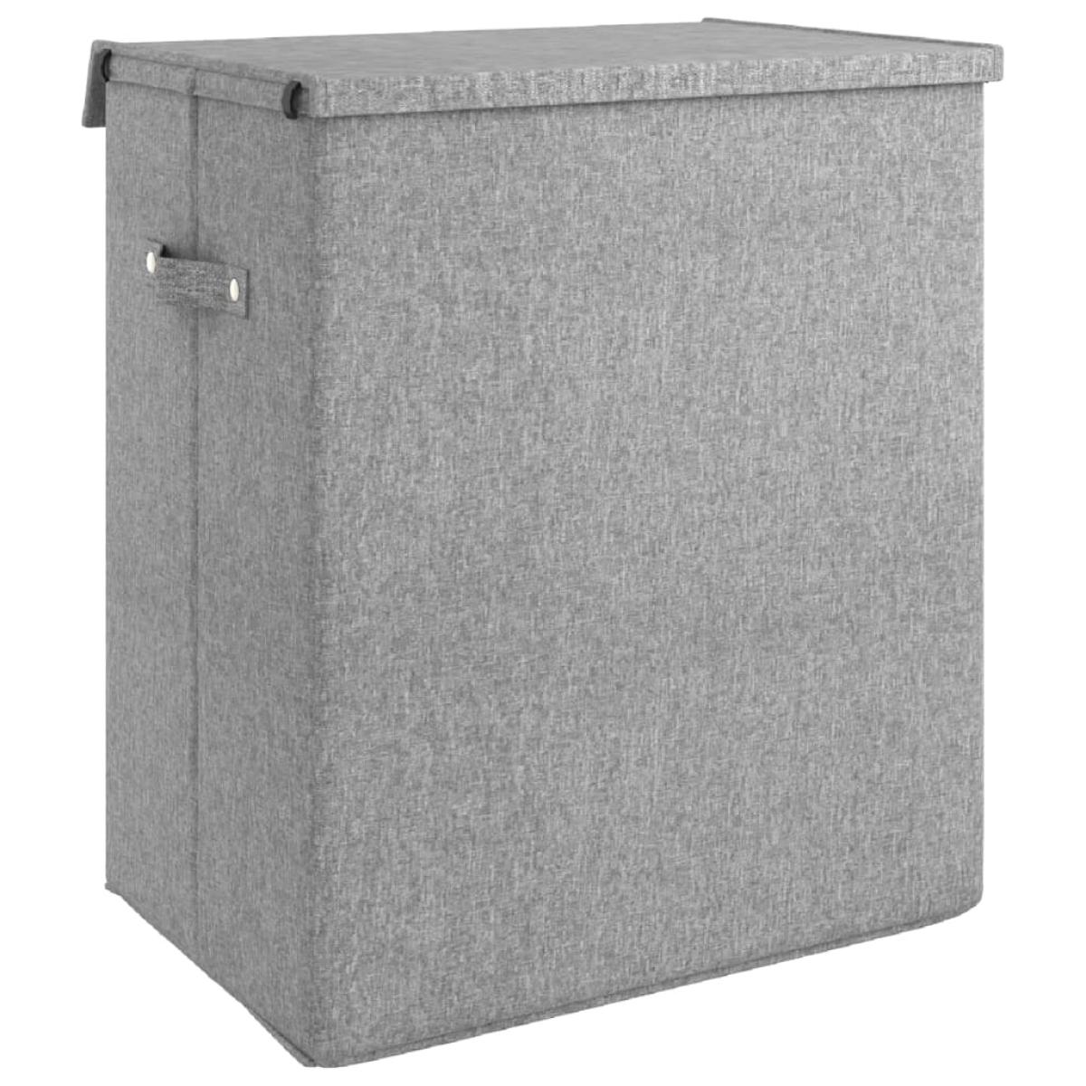 Cesto ropa sucia plegable lino sintético gris 51x34,5x59,5 cm