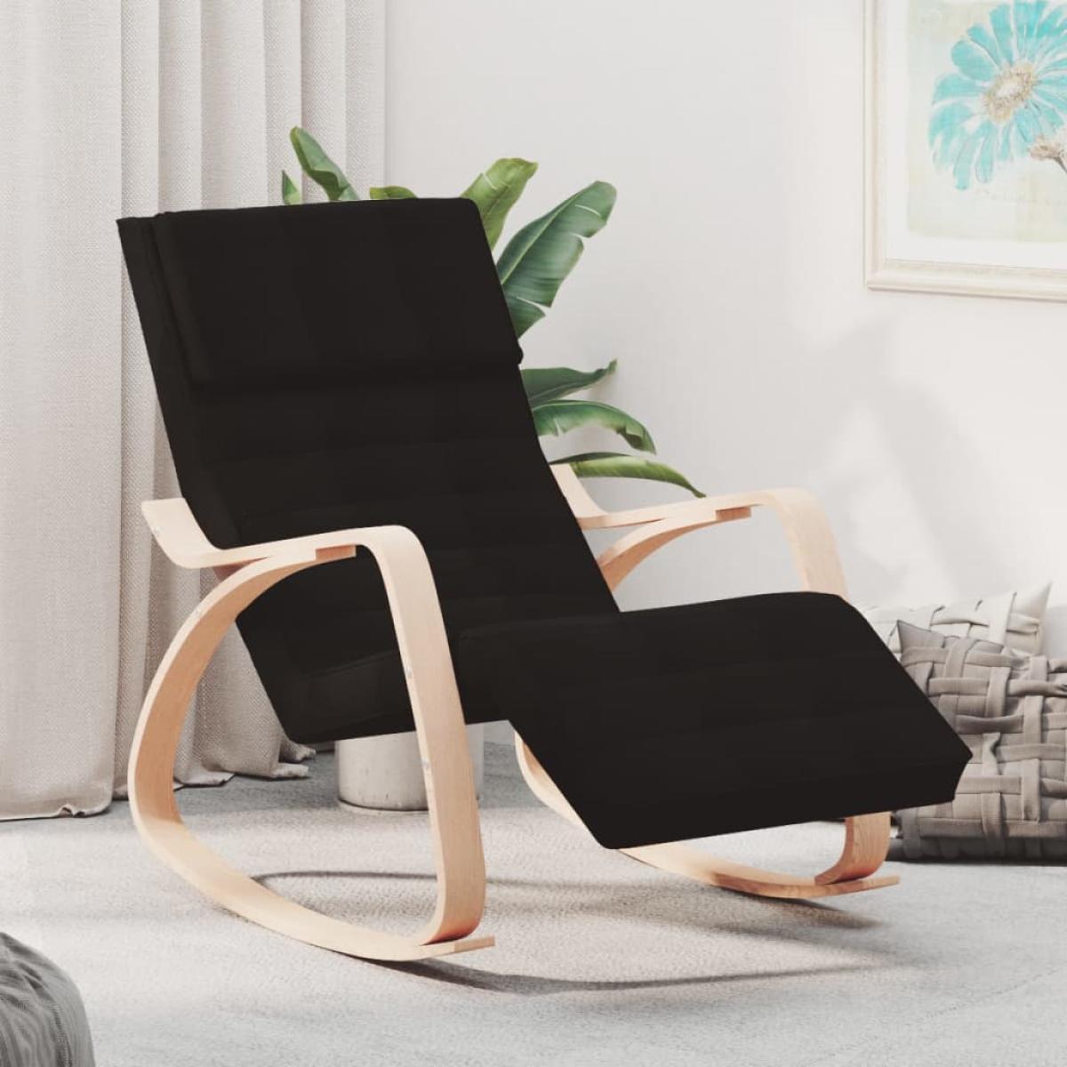 Silla mecedora de tela negro