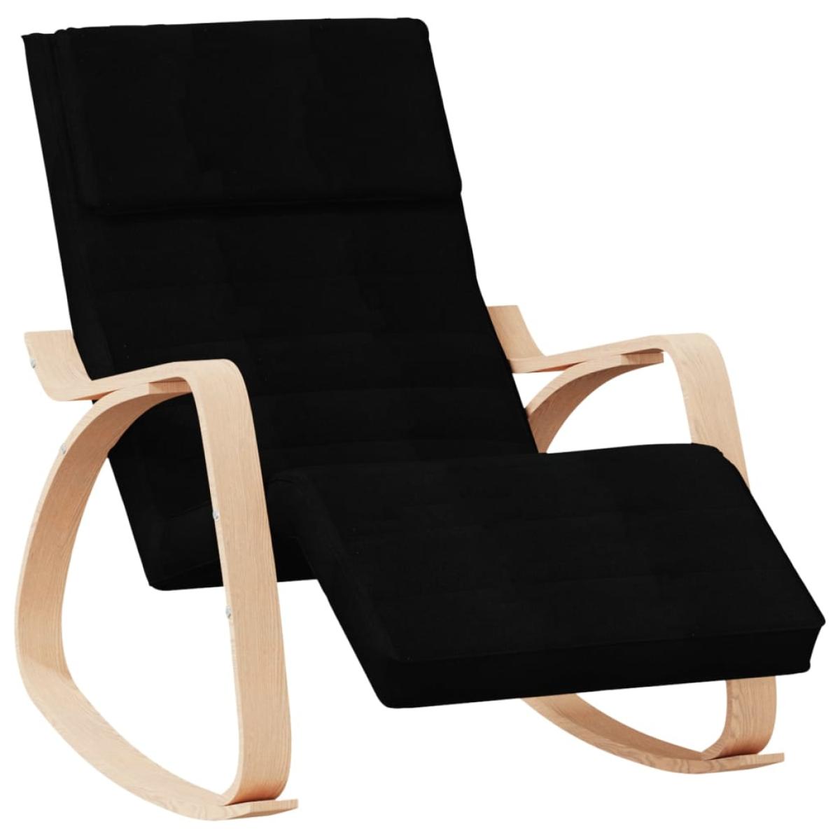 Silla mecedora de tela negro