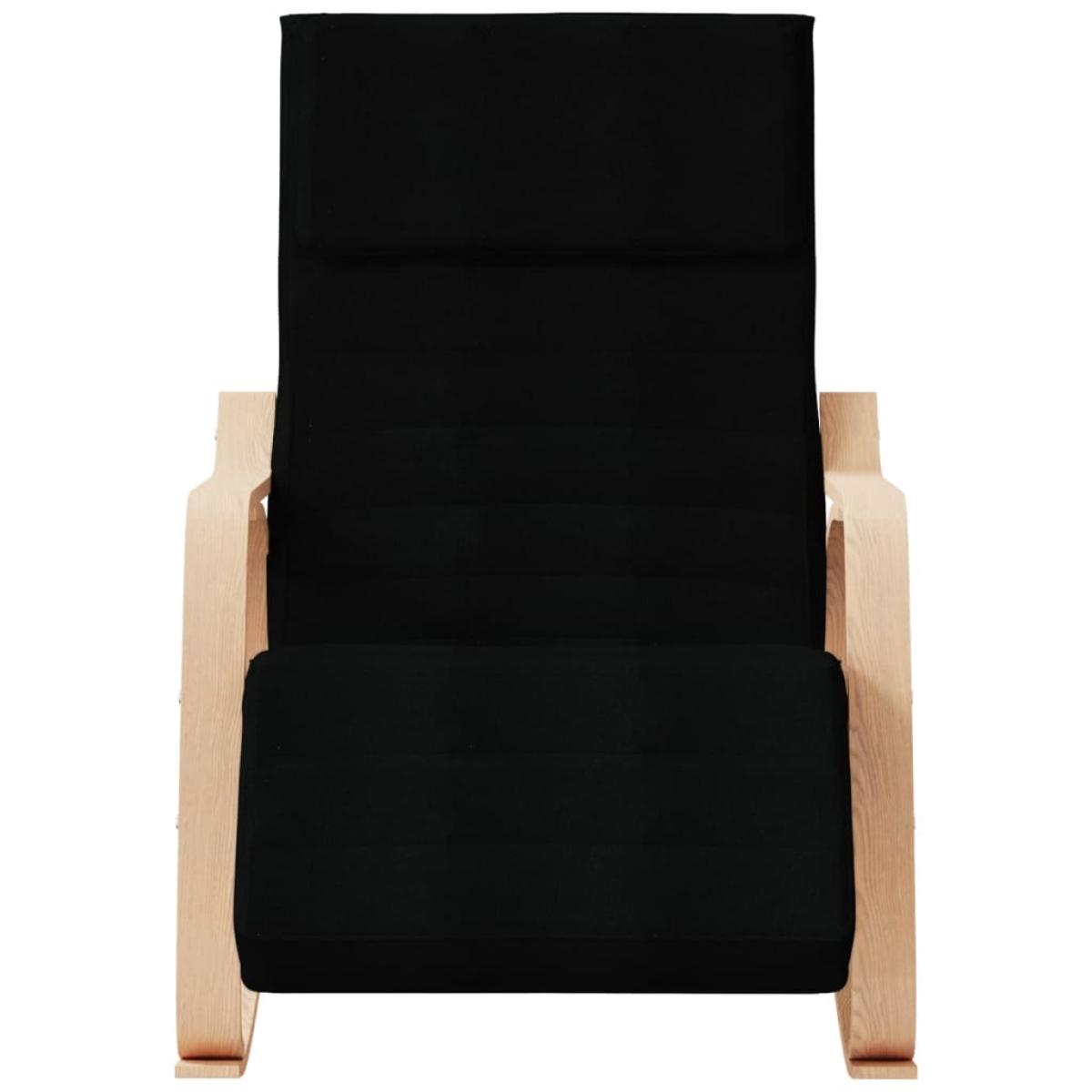Silla mecedora de tela negro
