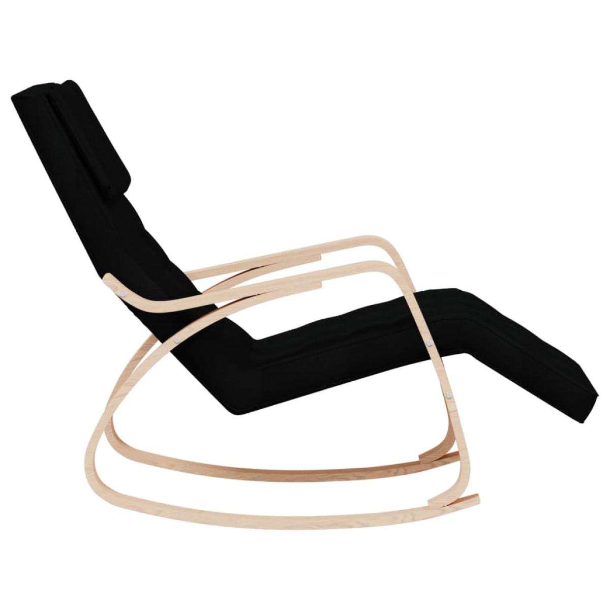 Silla mecedora de tela negro