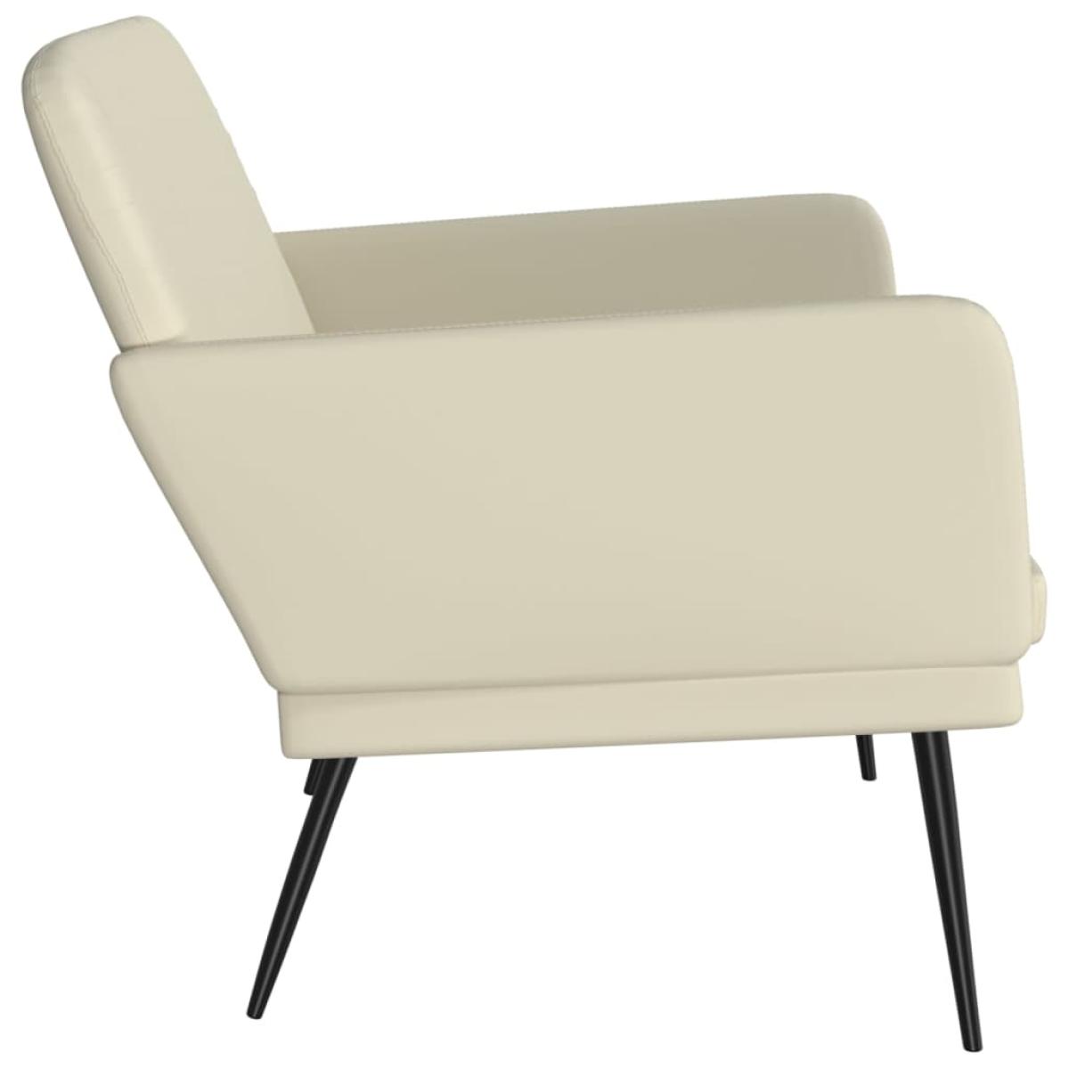 Banco de cuero sintético color crema 107x80x81 cm