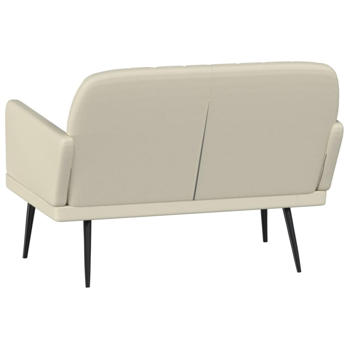 Banco de cuero sintético color crema 107x80x81 cm