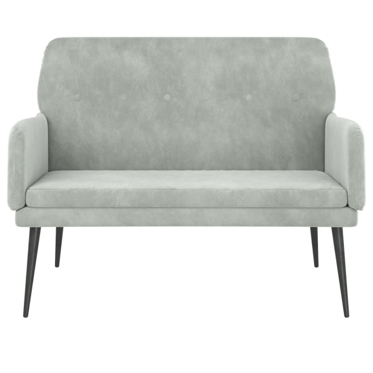 Banco de terciopelo gris claro 108x79x79 cm