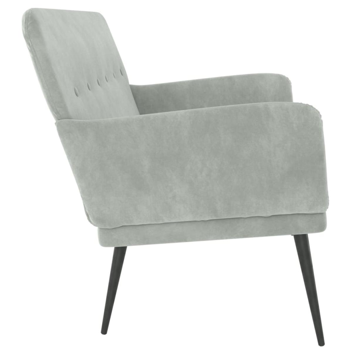 Banco de terciopelo gris claro 108x79x79 cm