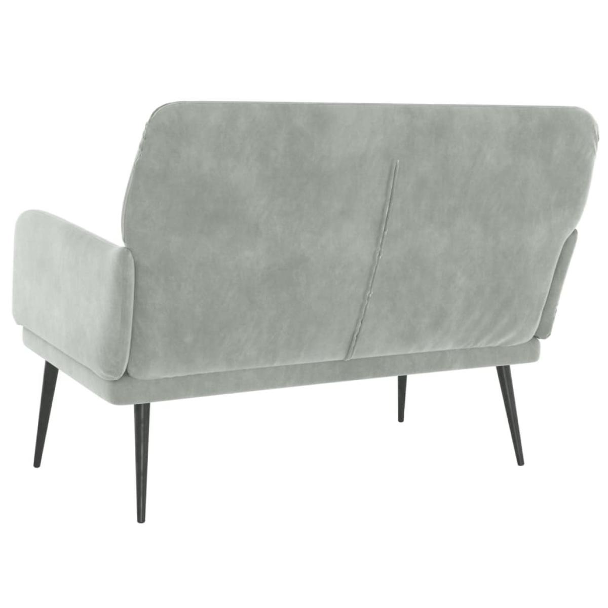 Banco de terciopelo gris claro 108x79x79 cm