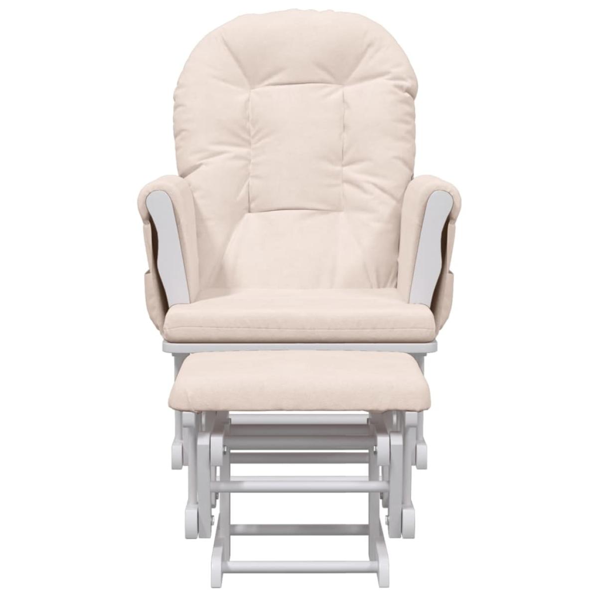 Sillón de lactancia con taburete tela gris claro