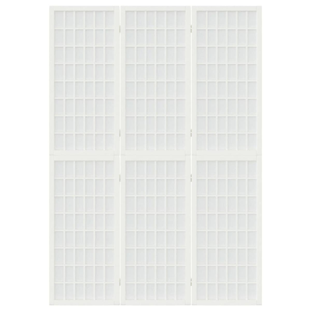 Biombo plegable con 3 paneles estilo japonés blanco 120x170 cm