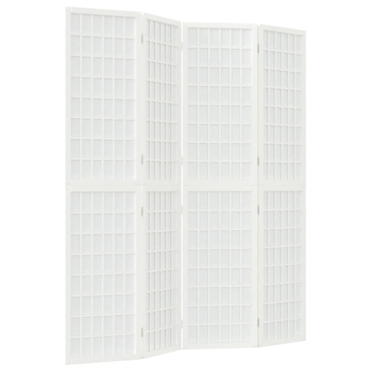 Biombo plegable con 4 paneles estilo japonés blanco 160x170 cm