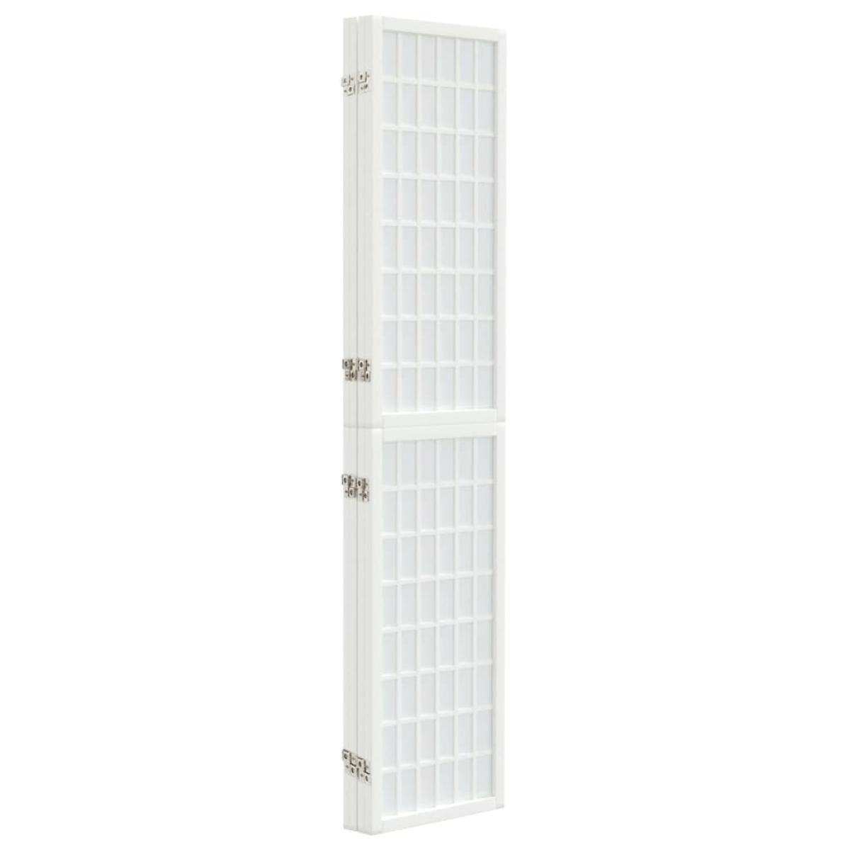 Biombo plegable con 4 paneles estilo japonés blanco 160x170 cm