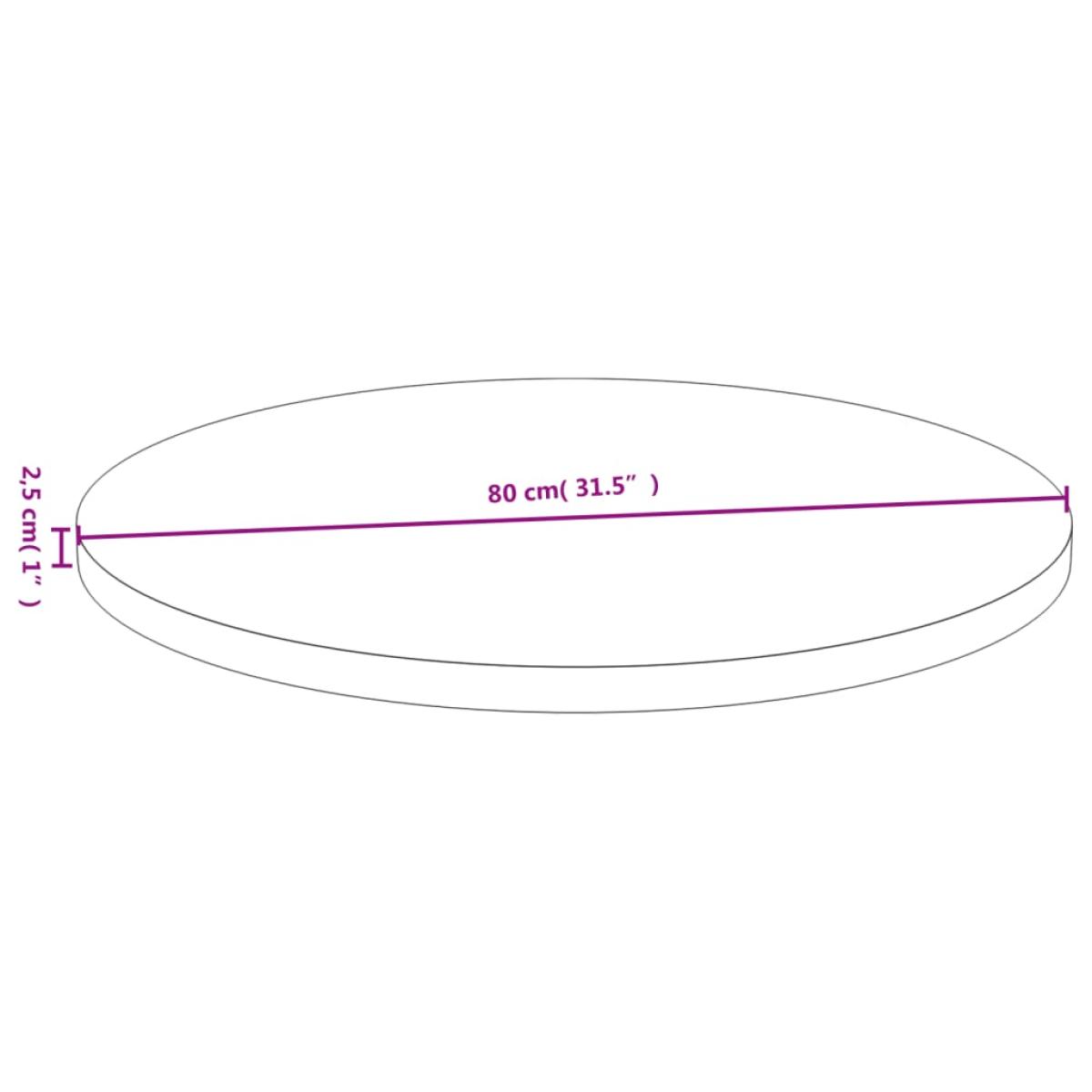 Tablero de mesa de bambú Ø80x2,5 cm