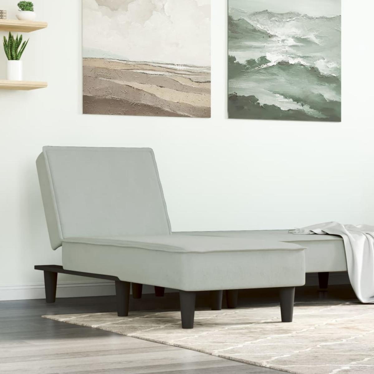 Sofá diván de terciopelo gris claro