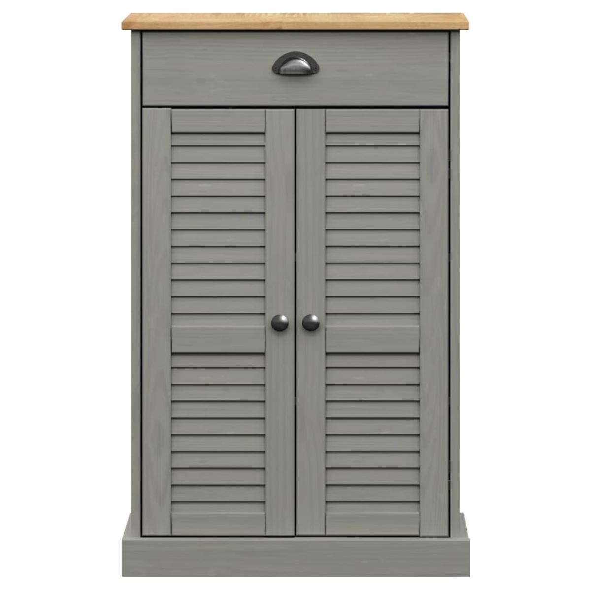 Zapatero VIGO madera maciza de pino gris 60x35x96 cm