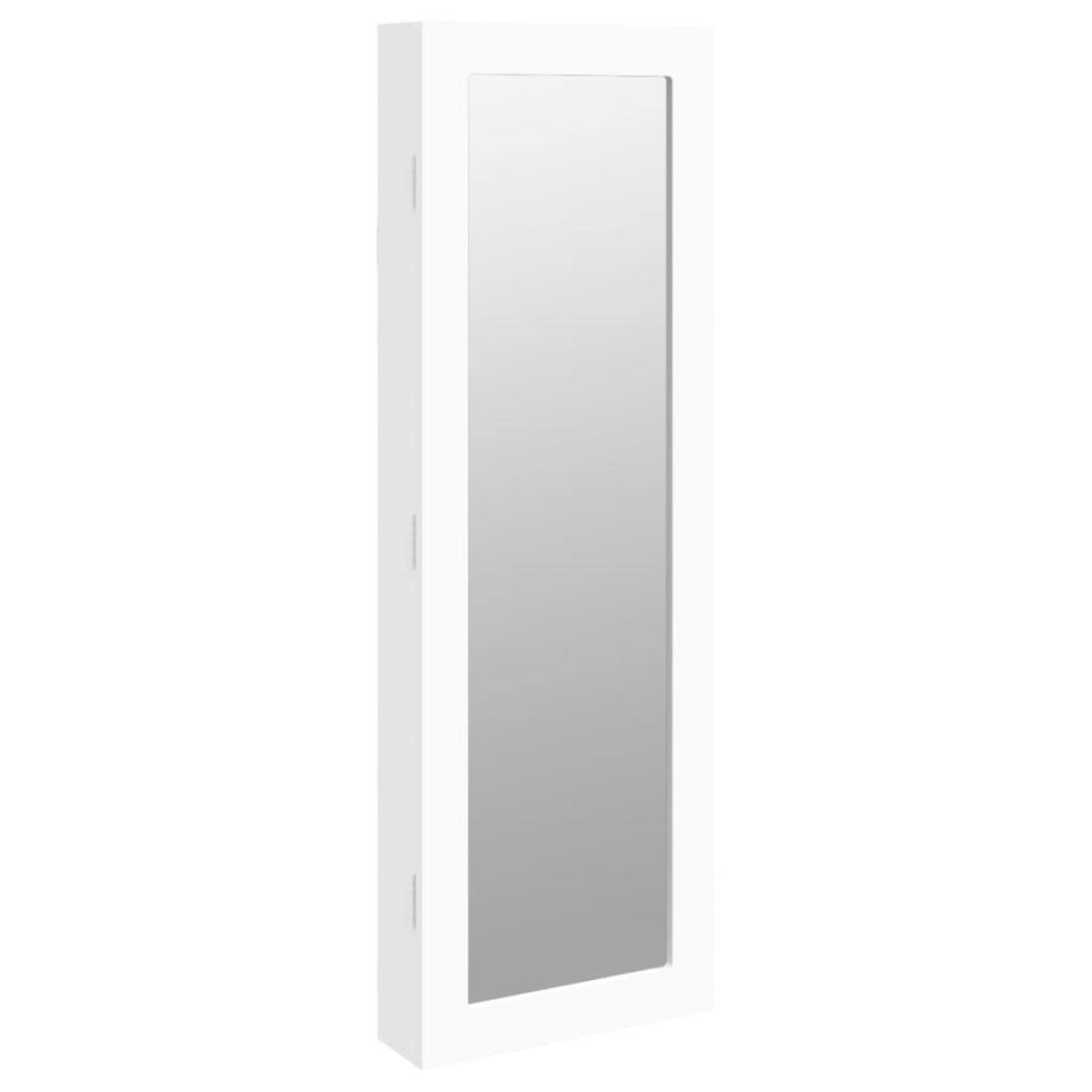 Espejo con joyero de pared blanco 30x8,5x90 cm