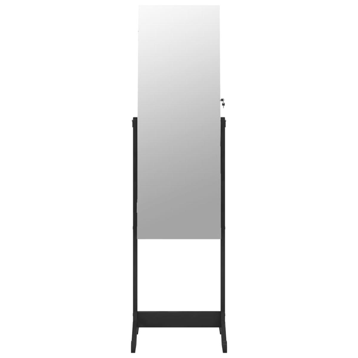 Espejo con joyero de pie negro 42x38x152 cm