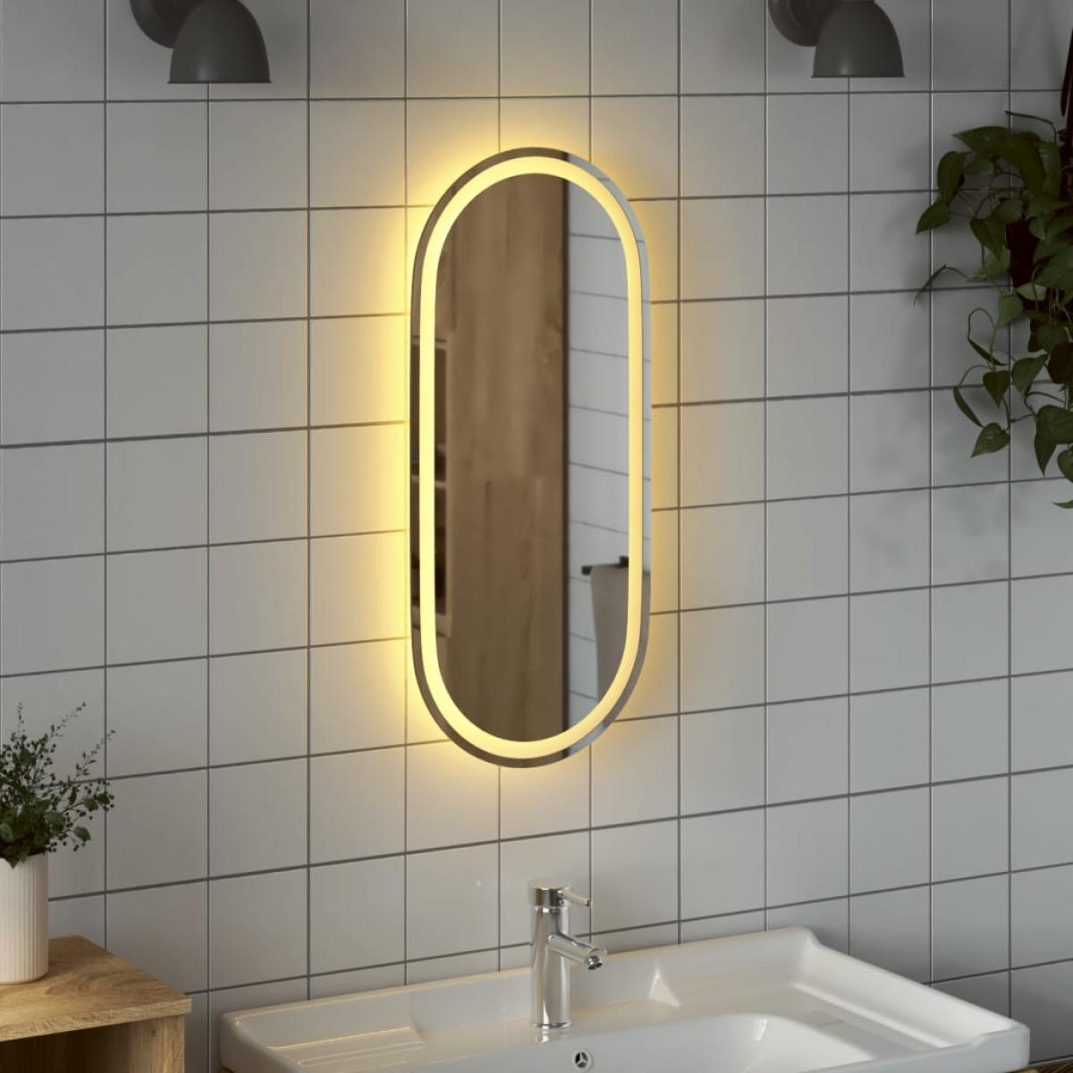Espejo de baño LED ovalado 80x35 cm