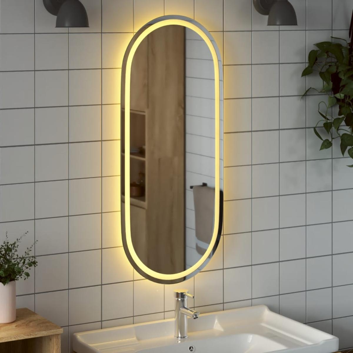 Espejo de baño LED ovalado 100x45 cm