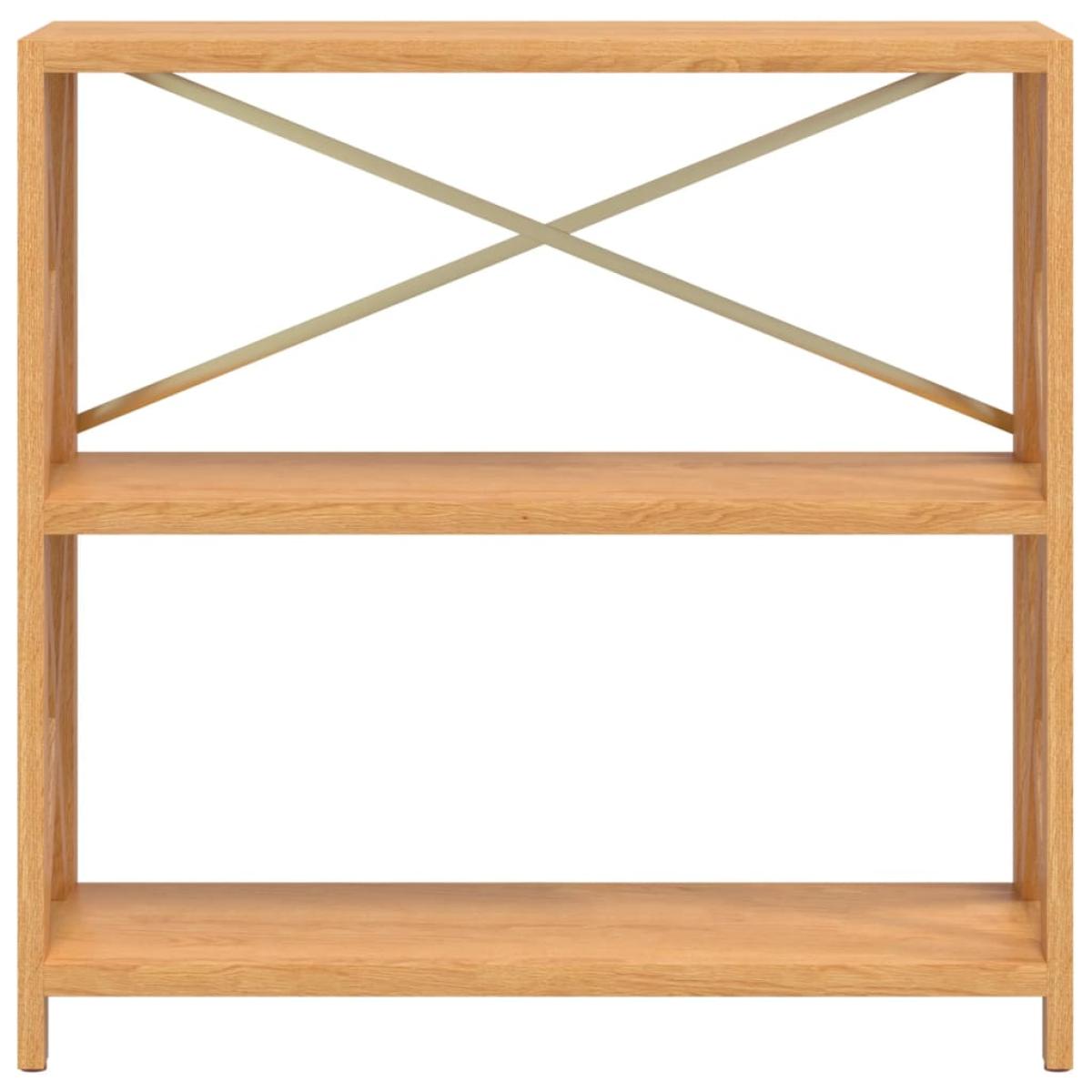 Estantería de 3 niveles madera maciza de roble 80x30x78 cm