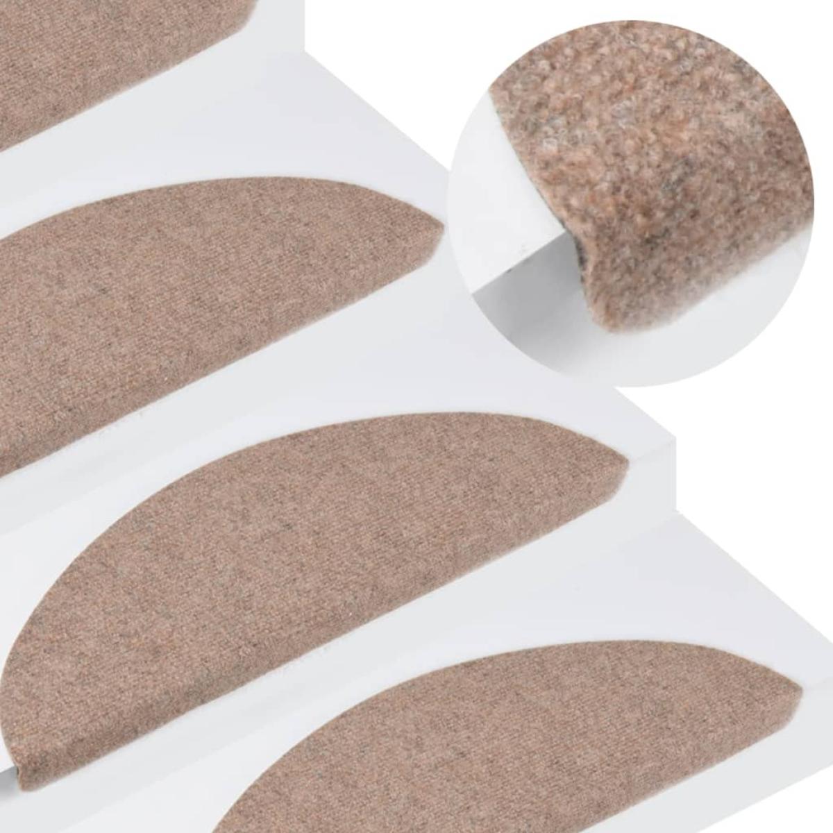 Alfombrilla autoadhesiva de escalera 10 uds beige 56x17x3 cm