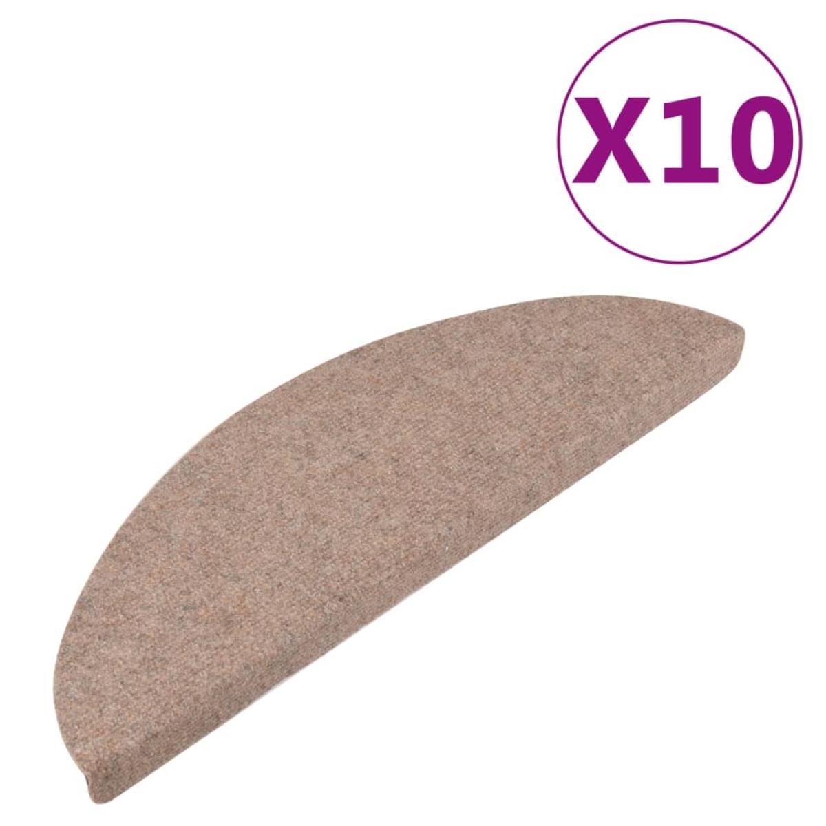 Alfombrilla autoadhesiva de escalera 10 uds beige 56x17x3 cm